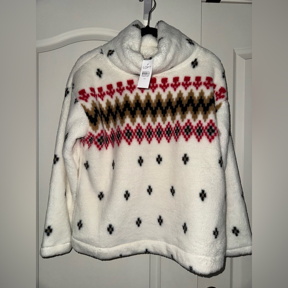 NWT Loft fleece sweater XS